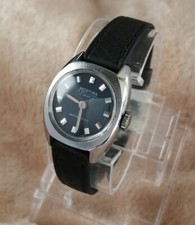 Ancienne Montre Femme Vintage Watch 1970 MORTIMA Classique Métal Cuir Mécanique