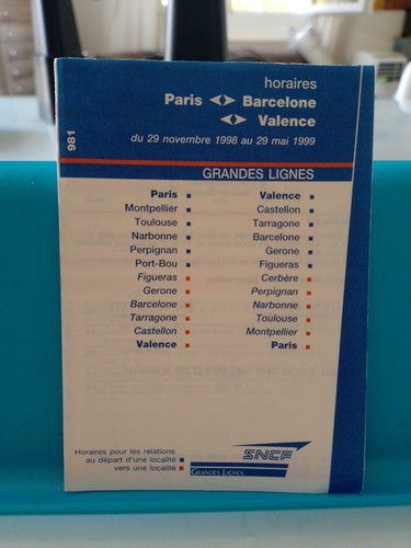 Horaires paris barcelone - horaires,