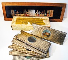 MAGIC LANTERN-1 plaque cadre bois( 11 x 35 cm) et 1 boite de 6 plaques