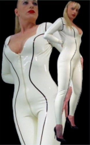 Combinaison latex sexy blanche - sexy,
