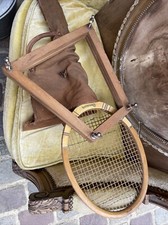 Ancienne Raquette De Tennis Donnay En Bois Avec Étui Et Cadre 