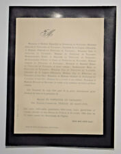 DU PONTAVICE DU VAUGARNY Thiroux Saint Cyr FAIRE PART Chateau Teilleul 1888