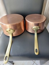 LOT DE 5 ANCIENNES CASSEROLES   "  VILLEDIEU-LES-POÊLES "