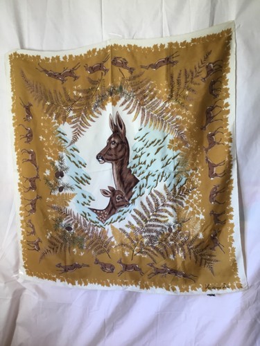 Foulard 100 soie biche faon - %,