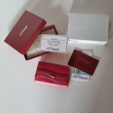 Porte monnaie femme cuir rouge St Dupont années 80 vintage