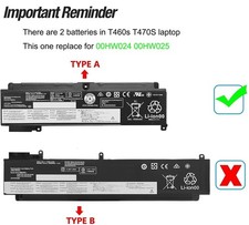 Batterie pour Lenovo ThinkPad T460S T470S Série 00HW024 00HW038 00HW025 01AV462