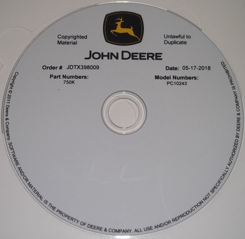 John deere 750k manuel pièces - john,