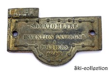 Ancienne Plaque SOMATOMETRE, Invention Lavergne à Poitiers 1842. Plomb