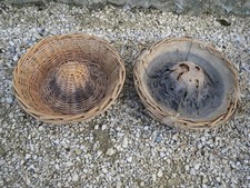 Lot 2 ancienne panière panier à pain miche en osier de boulanger déco chalet