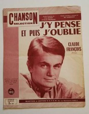 Partition vintage sheet music CLAUDE FRANCOIS : J'y Pense et Puis j'oublie 60's 