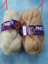 lot 2 pelotes de laine 40g  PHILDAR FALBALAS 100  Mohair Laine acrylique 