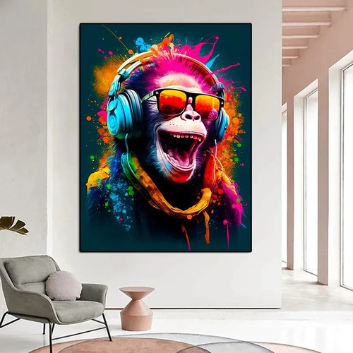Tableau singe star 60x80cm - singe,