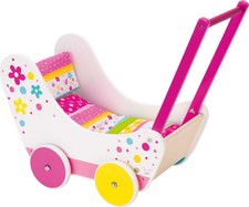 Poussette pour poupées en bois - 63x33x51 cm - 2 ans