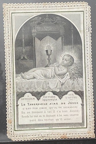 Image pieuse dentelle xixéme - dentelle,
