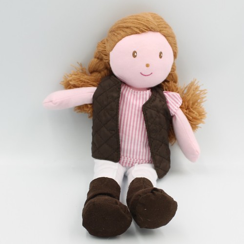 Doudou poupée rose marron