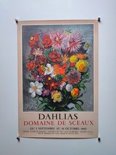 André Hambourg affiche exposition Dahlias 1960 Imp Mourlot Sceaux exhibition
