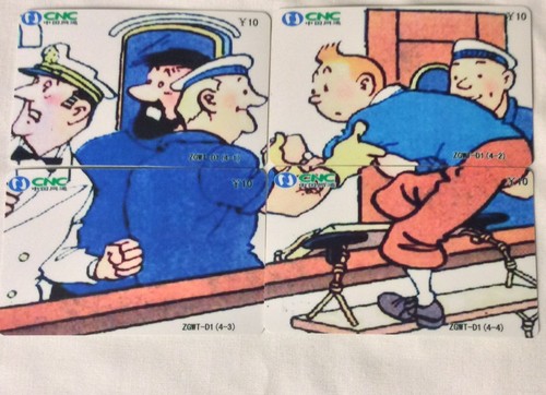 Tintin puzzle lot telecartes - tintin,