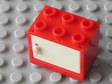 LEGO Red Container Cupboard 2x3x2 with White Door Ref 4532 4533 Set 75984 71006