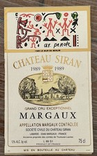 Étiquette Château Siran 1989