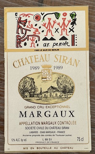 étiquette château siran 1989 - château,