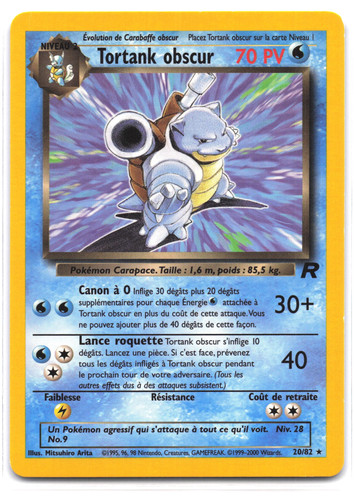 Carte pokémon tortank obscur - tortank,