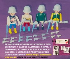 KIT DE 4 PLAYMOBIL POUR CRÉER 4 SOLDATS ALLEMANDS DE LA WWII - TOUT COMPREND
