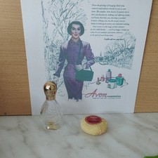 AVON FLACON MINIATURE 15ML VIDE EAU DE PARFUM ELEGANCE + SAVONNETTE + HISTOIRE