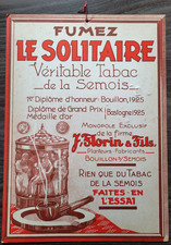 Ancien carton publicitaire tabac de la Semois - LE SOLITAIRE - 32 cm X 23 cm