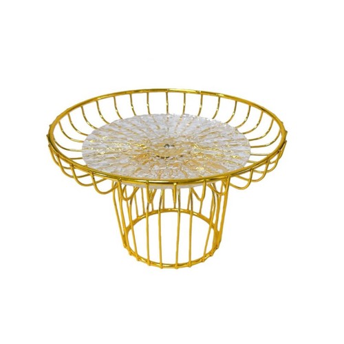 Présentoir gâteau doré - présentoir,