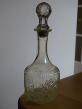 PORTIEUX 1 ANCIENNE CARAFE A LIQUEUR VERRE MOULER OURALINE ART DECO