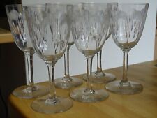 BACCARAT 6 ANCIENS VERRES A EAU EN CRISTAL MODELE MOLIERE ht 16,8 cm