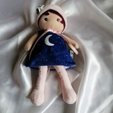 Doudou poupée Aurore, robe bleu marine, lune, Kaloo