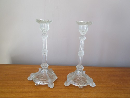 Paire bougeoirs verre - paire,