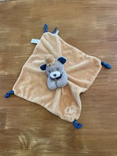 doudou plat ours gris jaune moutarde Ocre orange bleu MGM DODO D'AMOUR Chapeau