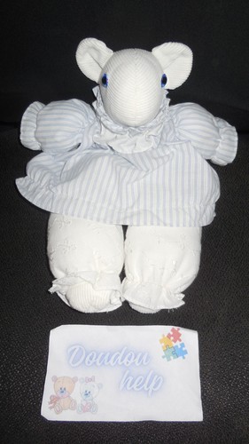 Doudou peluche souris blanc - peluche,