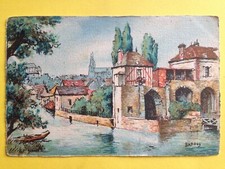 cpa Illustration Signée BARDAY 28 - CHARTRES Le CHÂTEAU d'IF et la CATHÉDRALE