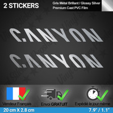 Compatible avec CANYON 2 Stickers ARGENT Decal 20 cm fourche tuning vélo Adhésif