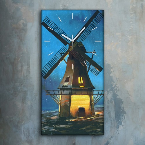 Horloge murale sur toile 30x60