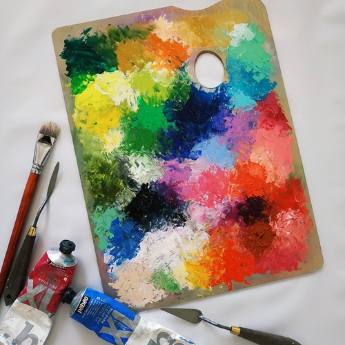 Large vintage artist palette - vintage,