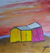 ZAEL, (cotation J.A Akoun)   " CABINES DE PLAGE ENSABLEES A BERCK SUR MER "