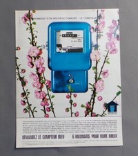 PUB PUBLICITE ANCIENNE ADVERT CLIPPING 210917 / COMPTEUR BLEU 6 KILOWATTS EDF