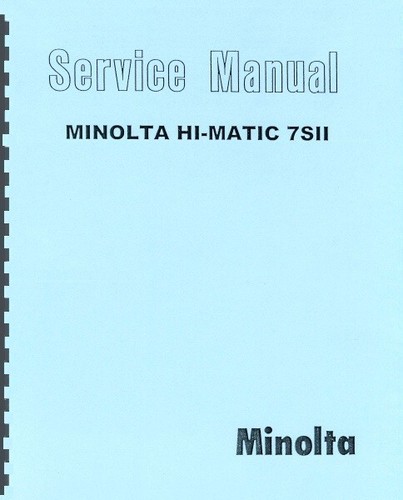 Minolta matic 7sii service - 7sii,