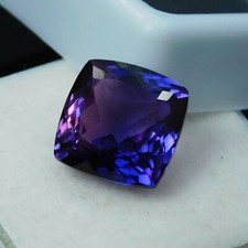 Tanzanite violette naturelle extrêmement rare, coussin carré de 7 ct,...