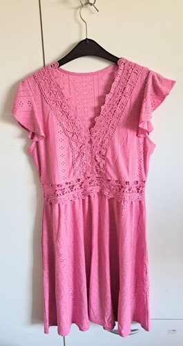 Robe été femme rose - robe, broderie