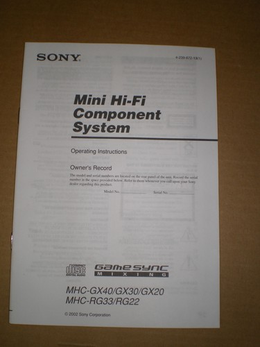 Operating instructions sony - instructions,