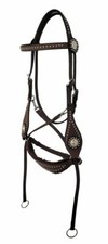 Haut Bitless Western snaffle 1109, brun cuir incl. Reins