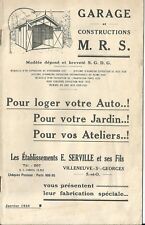 Catalogue Garage constructions MRS 1934 abri de jardin voiture jardinage SGDG