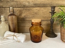 1025⚜️ Déco Ancien Pot Décoratif Bocaux Bullé en Verre Ambré Vintage Haut 20 Cm