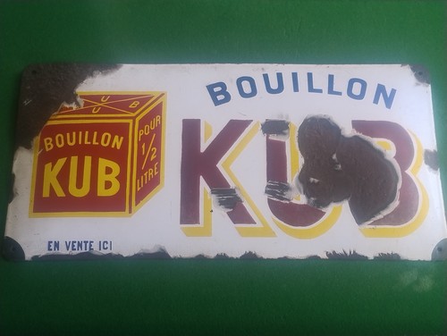Plaque émaillée bouillon kub - plaque,