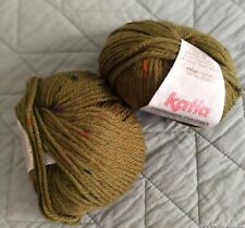 Lot 2 Pelotes laine mérinos tweed kaki marque katia